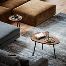 HOMCOM 2 80cm Sofa Side Table Set of 2 with Metal Legs, Chestnut Wood Effect