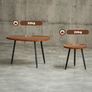 HOMCOM 2 80cm Sofa Side Table Set of 2 with Metal Legs, Chestnut Wood Effect