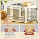 HOMCOM 1.7L 3000W Fast Boil Electric Kettle And 4 Slice Toaster Set, Cream