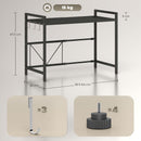 HOMCOM 2-Tier Expandable Microwave Oven Rack with 3 Hooks, Black