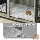 PawHut Dog Crate Furniture, End Table w/ Cushion
