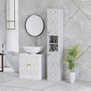 HOMCOM Slim Bathroom Storage Unit, Bathroom Cabinet with Doors, White