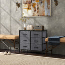 HOMCOM 6 Drawer Fabric Chest of Drawers w/ Wooden Top for Hallway