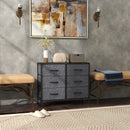 HOMCOM 6 Drawer Fabric Chest of Drawers w/ Wooden Top for Hallway