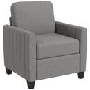 HOMCOM Modern Grey Accent Chair With Spring Cushion, Back Pillow
