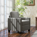 HOMCOM Modern Grey Accent Chair With Spring Cushion, Back Pillow