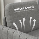 HOMCOM Modern Grey Accent Chair With Spring Cushion, Back Pillow