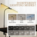 HOMCOM Double Head Table Lamp with 3 Colour Modes & 10 Dimmable, Black