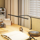 HOMCOM Double Head Table Lamp with 3 Colour Modes & 10 Dimmable, Black