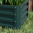 Outsunny Outdoor Planter Box, Steel Raised Garden Bed, Set of 2, Green