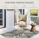 HOMCOM Easy-Cleaning Machine Washable Rug For Patio, Garden, Grey