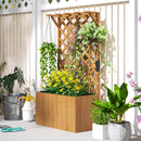 Outsunny Wooden Planter with Trellis and Drainage Holes