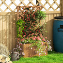 Outsunny Wooden Planter with Trellis and Drainage Holes