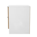 Java 2 Drawer Bedside in Slatted Effect / White - Ready Assembled