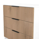 Java 3 Drawer Chest in Slatted Effect / White - Ready Assembled