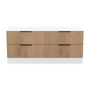 Java 4 Drawer Bed Box in Slatted Effect / White - Ready Assembled