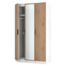 Java Tall 3 Door Mirrored Robe in Slatted Effect / White - Ready Assembled