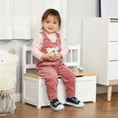 HOMCOM 2 In 1 Wooden Toy Box, Seat Storage Bench - White