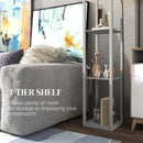 HOMCOM Modern Floor Lamp Light With 3 Shelves Fabric Lampshade