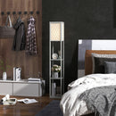HOMCOM Modern Floor Lamp Light With 3 Shelves Fabric Lampshade