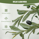 HOMCOM 2 Pack Indoor Artificial Plants, Faux Potted Silk Olive Trees