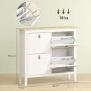 HOMCOM 4 Drawer Shoe Cabinet with Flip Doors for Hallway, Entryway, White