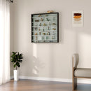 HOMCOM 7-Tier Wall Display Cabinet w/ Shelves Glass Doors