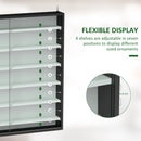 HOMCOM 7-Tier Wall Display Cabinet w/ Shelves Glass Doors