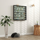 HOMCOM 7-Tier Wall Display Cabinet w/ Shelves Glass Doors