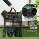 Outsunny Foldable Garden Cart, Outdoor Utility Wagon With Carry Bag, Camouflage