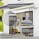 Outsunny Garden Sun Shade Canopy Retractable Awning, 2.5 x 2m