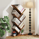 HOMCOM Tier Tree Bookshelf with Steel Frame for Living Room