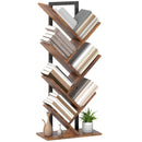 HOMCOM Tier Tree Bookshelf with Steel Frame for Living Room