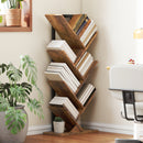 HOMCOM Tier Tree Bookshelf with Steel Frame for Living Room