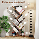 HOMCOM Tier Tree Bookshelf with Steel Frame for Living Room