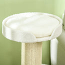 PawHut 2 Tier Cat Resting Tree w/ Top Basket Cushion Sisal Post Cream White