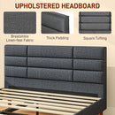 HOMCOM 4ft Upholstered Double Bed Frame W/ Wooden Slat No Box Spring Needed