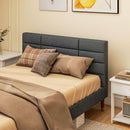 HOMCOM 4ft Upholstered Double Bed Frame W/ Wooden Slat No Box Spring Needed