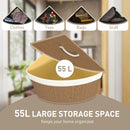 HOMCOM 55L Laundry Hamper With Removable Washable Liner Bag