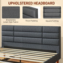 HOMCOM 5ft Upholstered King Bed Frame W/ Wooden Slat No Box Spring Needed