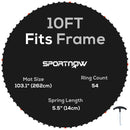 SPORTNOW Trampoline Mat with 54 V-Hooks, for 10ft Trampoline, Black