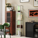 HOMCOM RGB LED Floor Lamp with Shelves and Remote Control for Bedroom