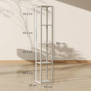 HOMCOM RGB LED Floor Lamp with Shelves and Remote Control for Bedroom