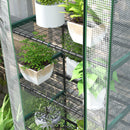 Outsunny 5 Tier Mini Greenhouse Grow House w/ Roll Up Door, White/Grey