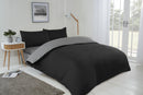 Lyla Reversible Duvet Set in Black/Grey