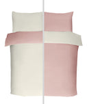 Lyla Reversible Duvet Set in Cream/Blush Pink
