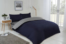 Lyla Reversible Duvet Set in Navy/Grey