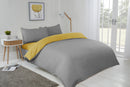 Lyla Reversible Duvet Set in Ochre/Grey