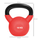 HOMCOM 10KG Kettlebell with Soft Body and Non-Slip Handle, Red