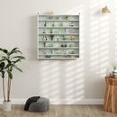 HOMCOM 7-Tier Wall Display Cabinet w/ Shelves Glass Doors